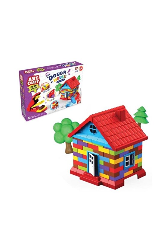Ev Tasarımlı Oyun Hamur Seti - 6 Farklı Renk Ev Oyun Hamuru - Ev Kalıpları - Art Craft