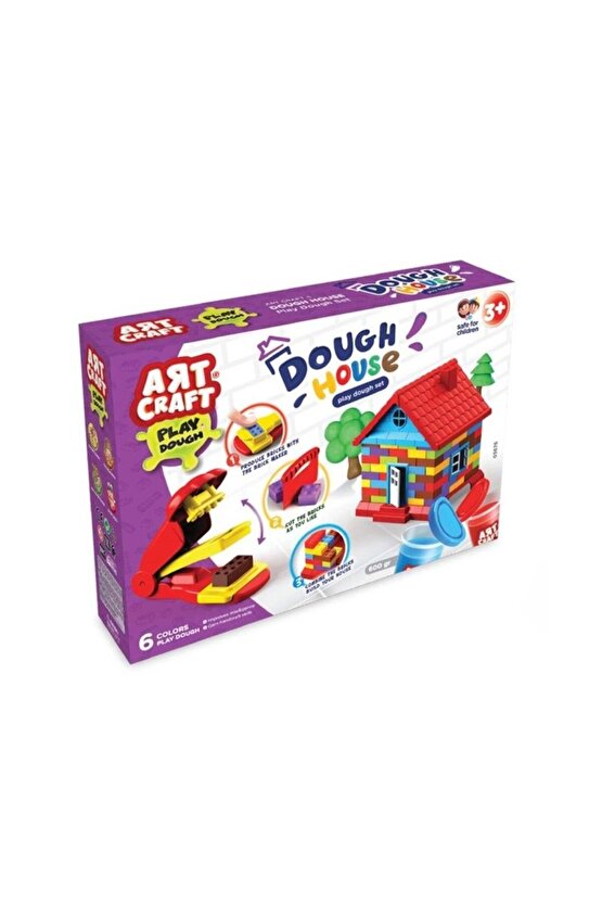 Ev Tasarımlı Oyun Hamur Seti - 6 Farklı Renk Ev Oyun Hamuru - Ev Kalıpları - Art Craft