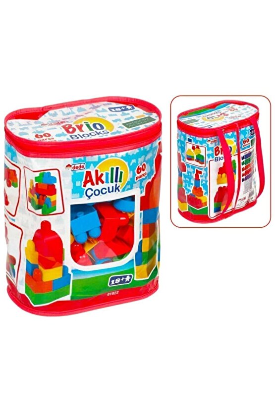 Askılı Çantada Ilk Yapı Oyuncaklarım 60 Prç Büyük Yapı Oyuncak Blokları 01022 15691115691