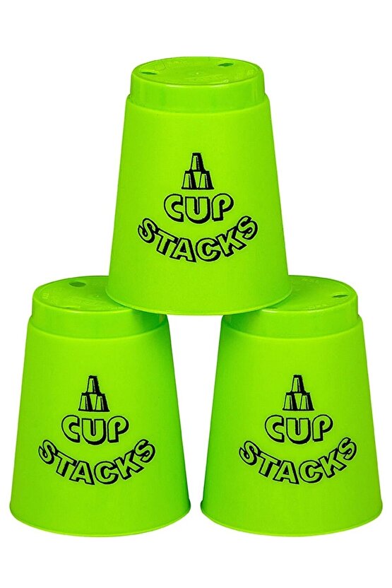 Speed Cup Stacks Yeşil - Lisanslı Bardak Denge Oyunu - Bardak Oyunu - Hızlı Bardaklar