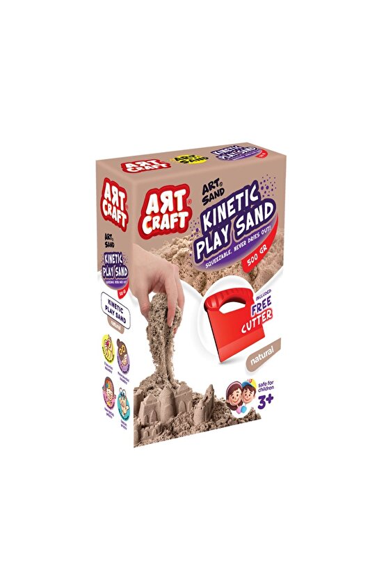 Aksesuarlı Naturel Kinetik Oyun Kumu (500 Gr.) - Art Craft Kinetik Kum Seti - Art Sand Kumu