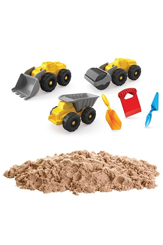 Iş Makineleri Kum Seti (750 Gr.) - Art Craft Kinetik Kum Seti - Oyun Kumu - Art Sand Kumu