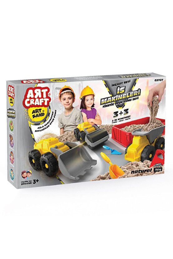 Iş Makineleri Kum Seti (750 Gr.) - Art Craft Kinetik Kum Seti - Oyun Kumu - Art Sand Kumu