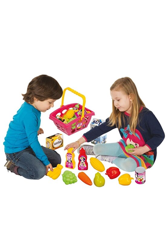 Minnie Mouse Küçük Market Sepeti - Mutfak Setleri - Ev Oyuncak Setleri