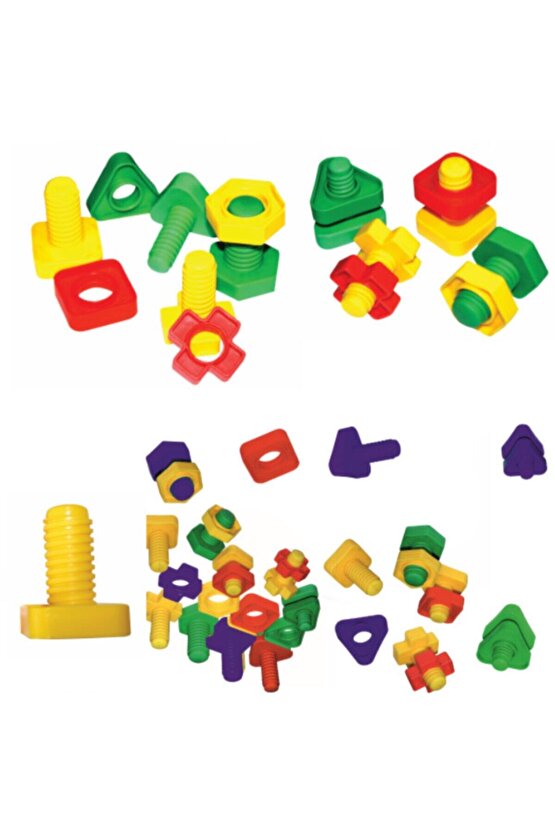 King Kids Vidalı Eğitici Şekiller 64 Parça