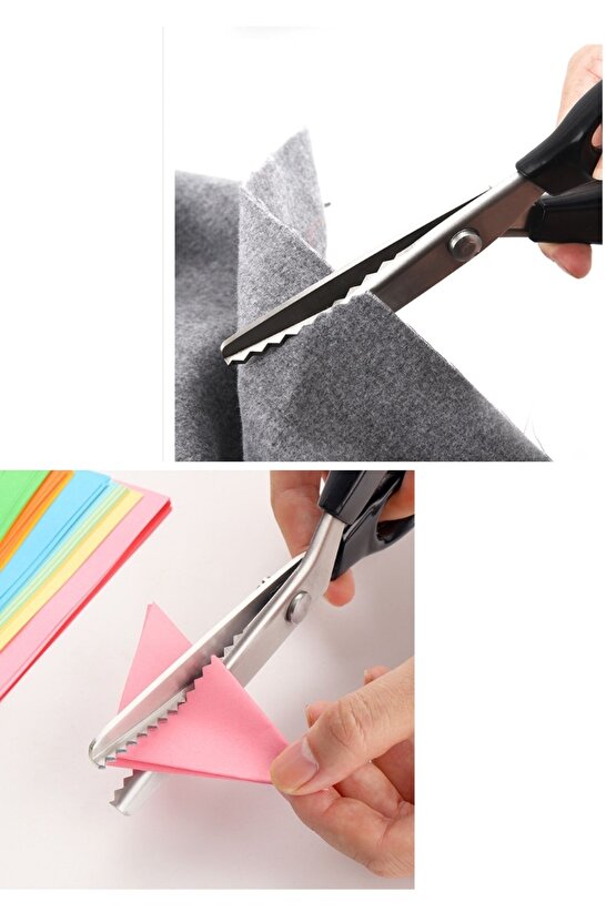 Zig Zag Kumaş Deri Kağıt Kesim Terzi Sürfile Makası 23.5 Cm