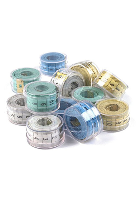 EVİST - Mezura Kutulu 1,5 Metre Çift Yönlü Çok Amaçlı Mezura, Terzi Dikiş (1 ADET) 6 Renk Seçeneği