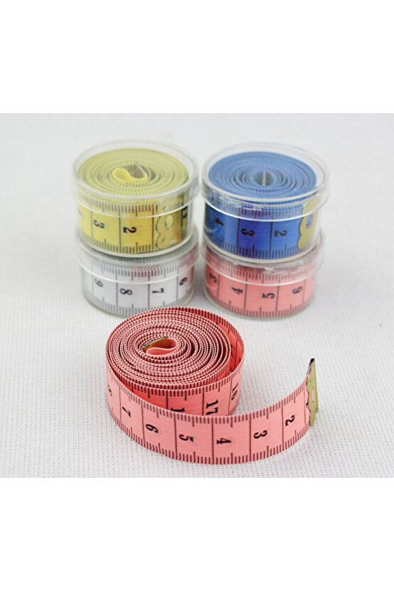 EVİST - Mezura Kutulu 1,5 Metre Çift Yönlü Çok Amaçlı Mezura, Terzi Dikiş (1 ADET) 6 Renk Seçeneği