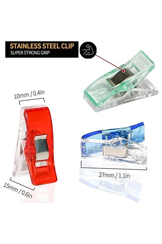 Dikiş Nakış Kumaş Kağıt Sıkıştırma Mandalı Küçük Boy 10 Adet