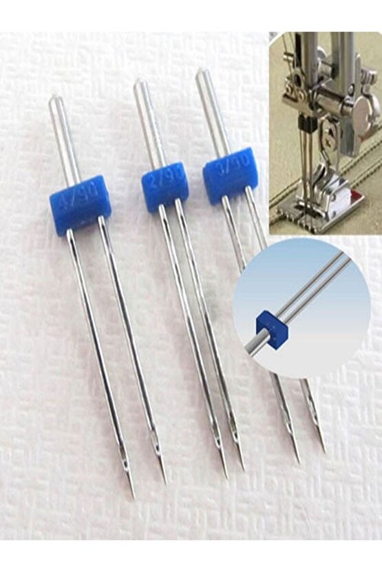 SİNGER BEKO ZETİNA JANOME ORİJİNAL KUTUSUNDA( 2mm-3mm-4mm çiftli nervür iğnesi takımı)