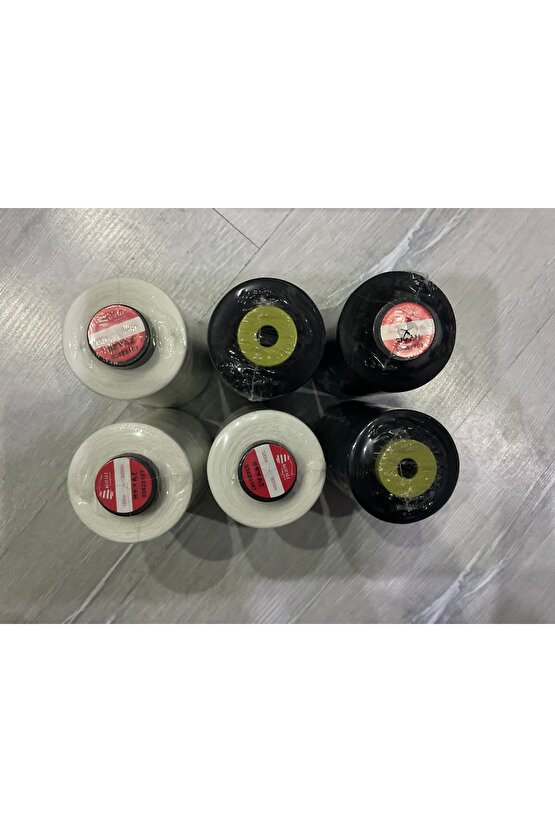 120 numara polyester dikiş ipi 5000 metre 3 adet beyaz 3 adet siyah gönderilmektedir
