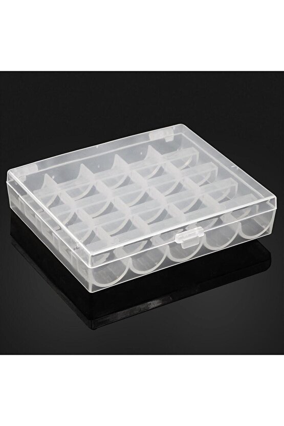 Ev Tipi Aile Dikiş Makinesi 25 li Şeffaf Masura Saklama Kutusu