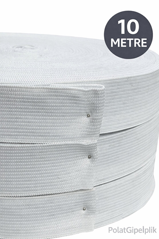 3 Cm Örme Beyaz Bel, Paça Lastiği