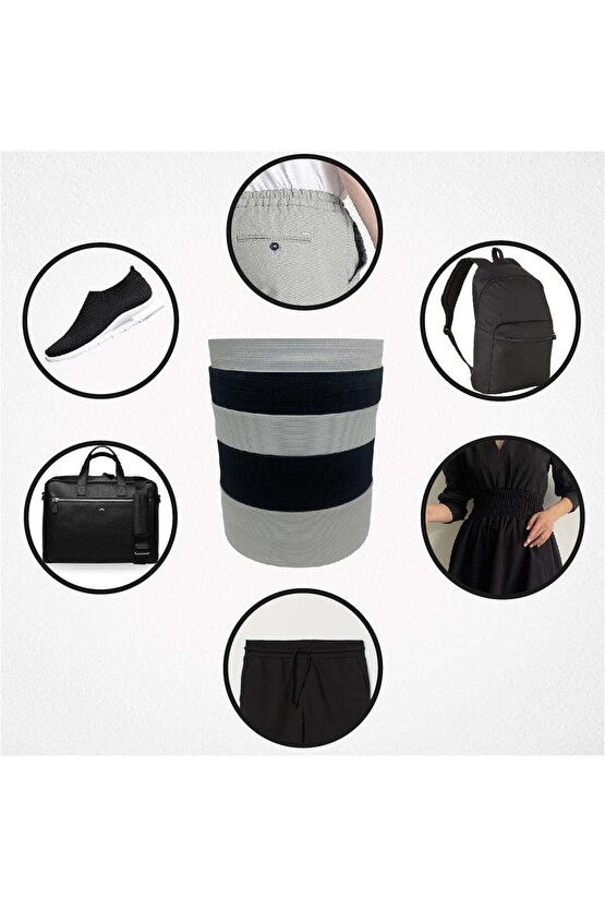 2 Cm 25 Metre Beyaz Örme Lastik Bel Don Paça Lastiği Geniş Lastik Lateks Ürün