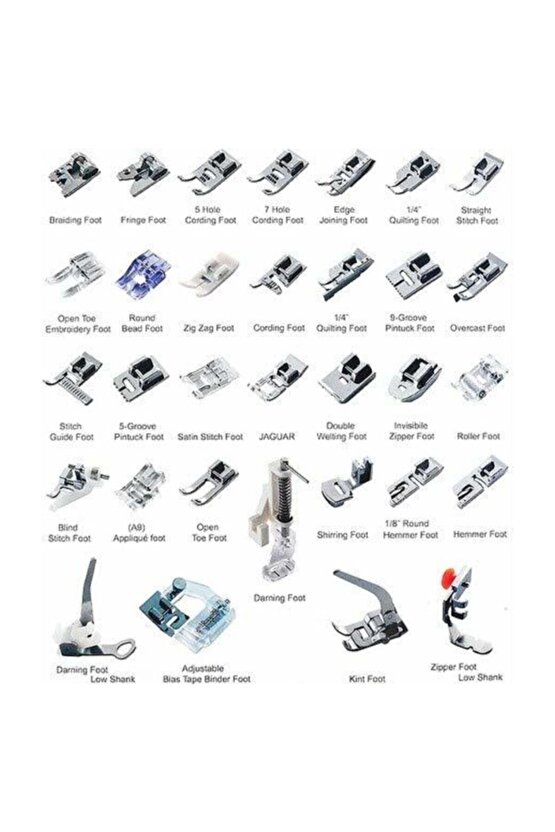 Ev Tipi Aile Dikiş Makinası 32 Parça Ayak Seti