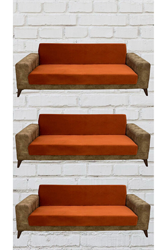 3+3+3 İtalyan Süet Kolsuz Koltuk Örtüsü ( RENK)