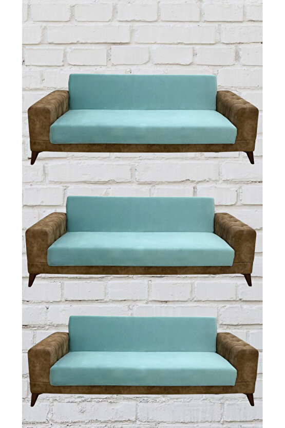 3+3+3 İtalyan Süet Kolsuz Koltuk Örtüsü ( RENK)