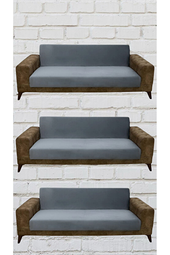 3+3+3 İtalyan Süet Kolsuz Koltuk Örtüsü ( RENK)