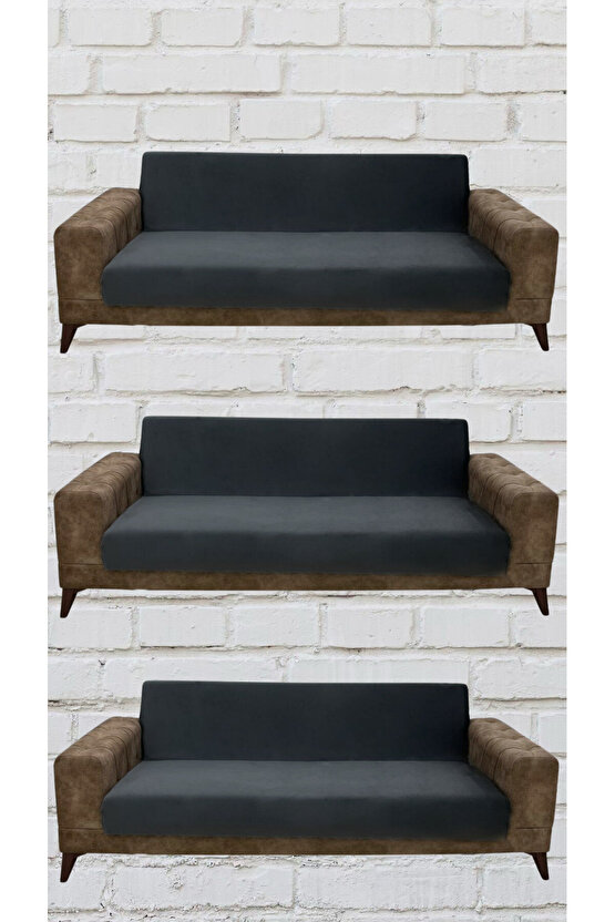 3+3+3 İtalyan Süet Kolsuz Koltuk Örtüsü ( RENK)