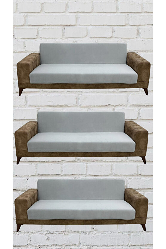 3+3+3 İtalyan Süet Kolsuz Koltuk Örtüsü ( RENK)