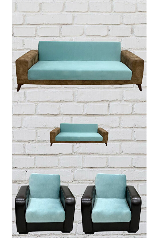 3+2+1+1 İtalyan Süet Kolsuz Koltuk Örtüsü ( RENK)