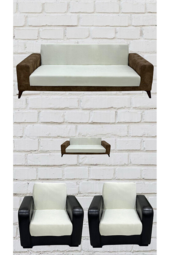 3+2+1+1 İtalyan Süet Kolsuz Koltuk Örtüsü ( RENK)