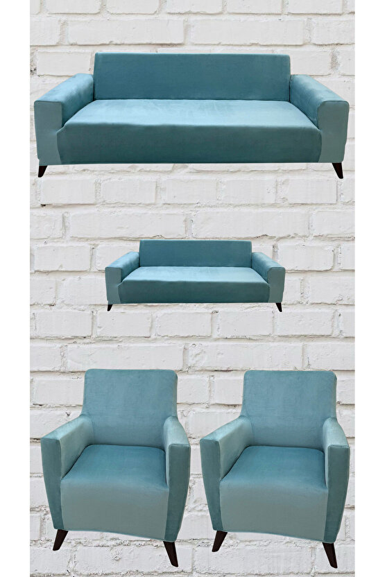 3+2+1+1 İtalyan Süet Koltuk Örtüsü (MİNT RENK)