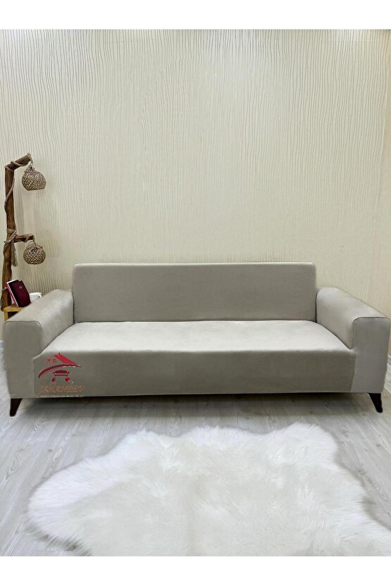 3+3+3 İtalyan Süet Koltuk Örtüsü(BEJ RENK)