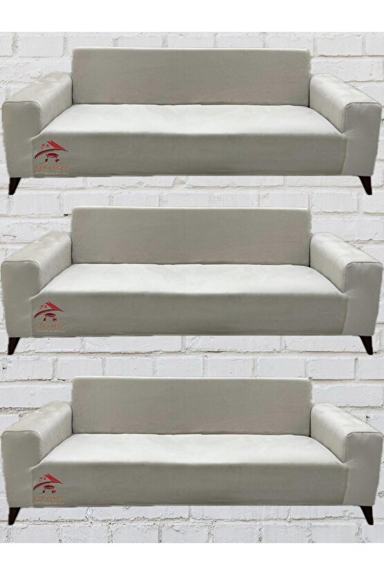 3+3+3 İtalyan Süet Koltuk Örtüsü(BEJ RENK)