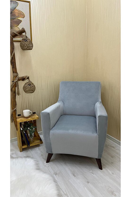 1Li Koltuk İtalyan Süet Koltuk Örtüsü(AÇIKGRİ)