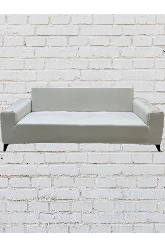 3Lü Koltuk İtalyan Süet Koltuk Örtüsü(KREM)