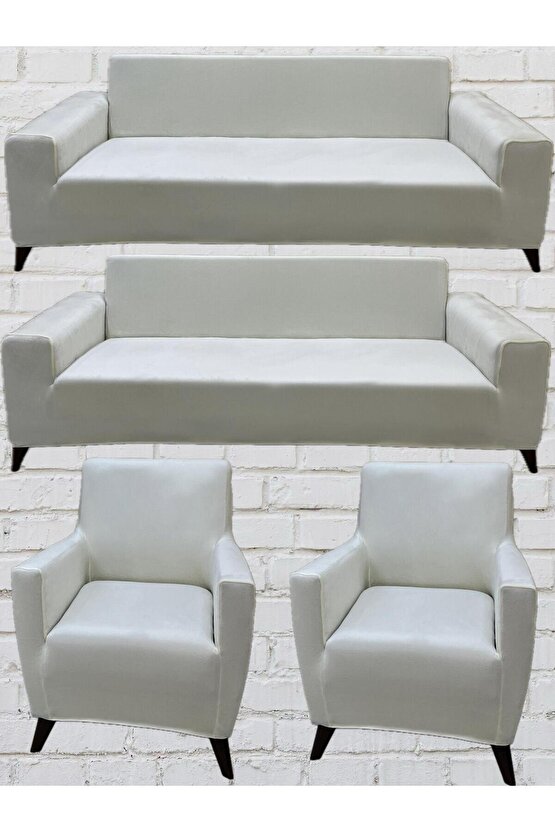 3+3+1+1 İtalyan Süet Koltuk Örtüsü(KREM)