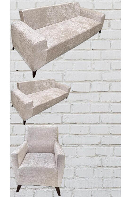 321 Parlak Kadife Giydirme Koltuk Örtüsü(NATÜREL)