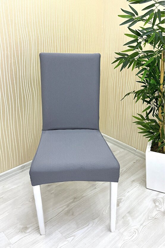 Mikro Kumaş Sandalye Kılıfı (4 ADET) KOYUGRİ