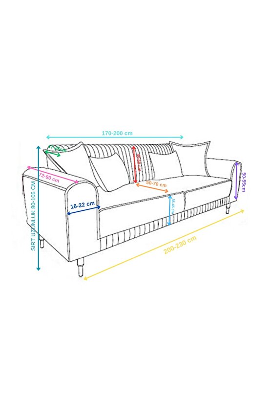 3lü Koltuk Mikro Giydirme Koltuk Örtüsü(HAKİ)