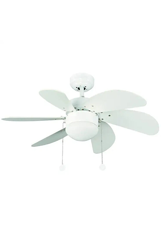 60 Watt, 6 Kanatlı, 30 İnç, Kumandasız Tavan Vantilatörü, E27 Duylu Avize Tipi Tavan Vantilatörü