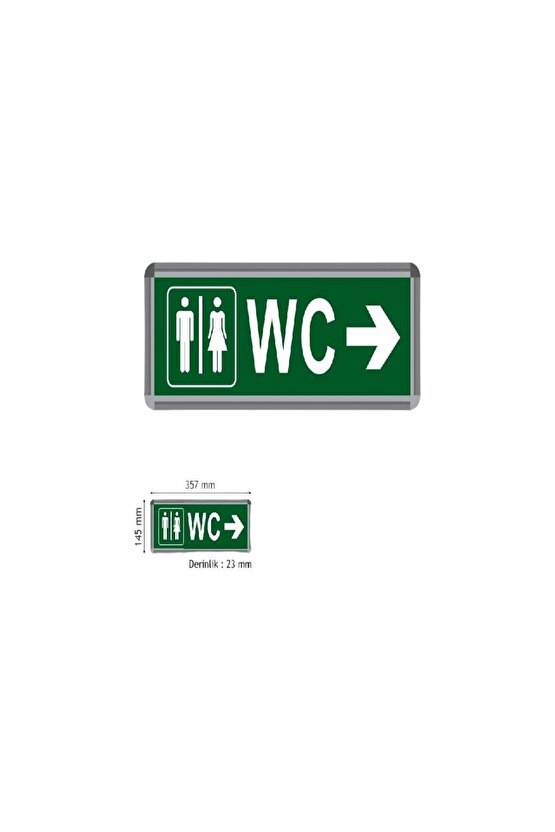 3 Watt LEDli WC Tuvalet Levhası, WC Yol Gösterici, Kesintide 2 Saat Şarjlı (Sağ - Sol Çift Yönlü)