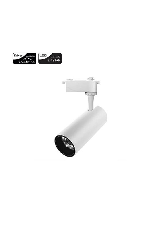 Alüminyum Gövde 30 Watt 3000 Kelvin Gün Işığı Ledli Çok Kaliteli Ray Spot , Led Armatür (Ray Hariç)