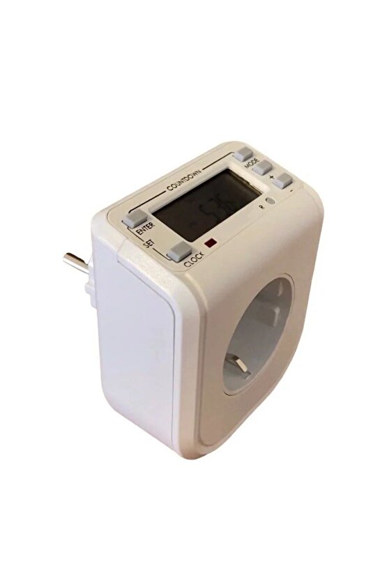 3680W, 16 Amper, Çok Kaliteli Dijital Göstergeli Zaman Ayarlı Akıllı Priz, Dijital Zaman Saatli Priz