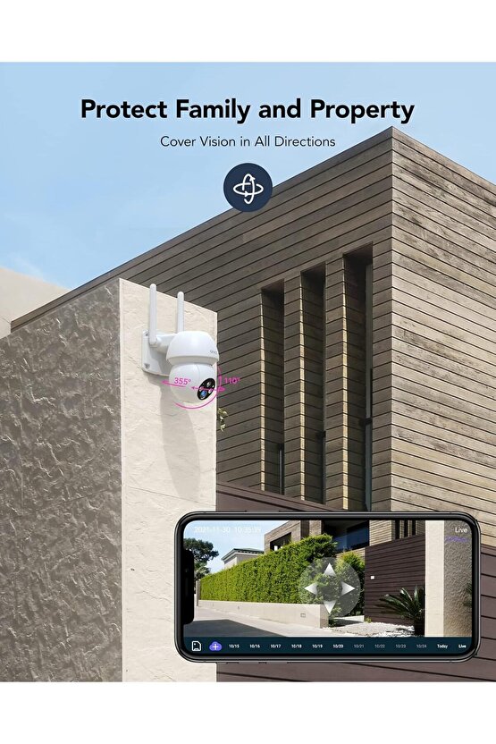 Sensörlü, Dış Mekan Akıllı Güvenlik Kameras, Elektrikle Çalışır, Su Geçirmez, Telefonla İzlenebilir