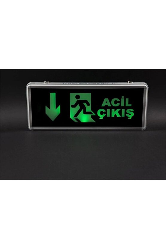 Aşağı - İleri Acil Çıkış Levhası, 3 Saat Şarjlı, Elektrikle Çalışır, 3 Watt Ledli EXIT Çıkış Levhası