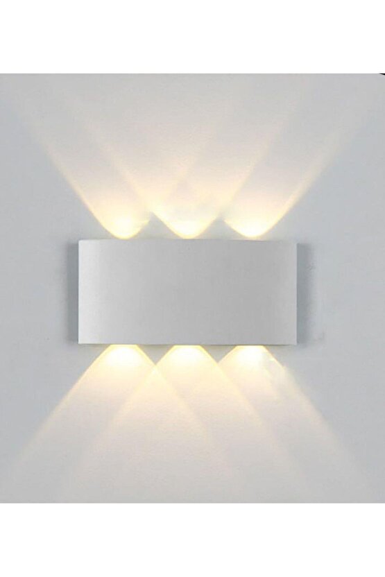 Beyaz Kasa 6 Watt (10 WATT EŞDEĞER) Gün Işığı Çift Yönlü Iç Ve Dış Mekan Aplik