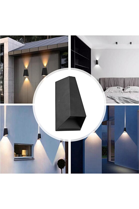 Elektrikle Çalışır, 6 Watt, 3200 Kelvin Sarı Işık Ledli İç Ve Dış Mekan Led Aplik, Çift Yönlü Aplik