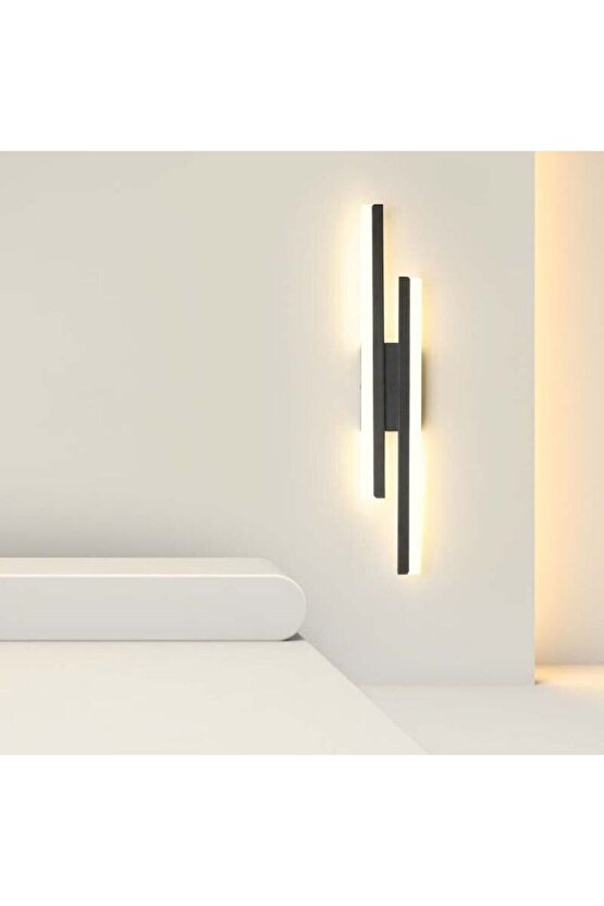 2 Adet Elektrikle Çalışır, 12 Watt , 3000 Kelvin Gün Işığı Led Aplik, İç Merkan Led Duvar Armatürü