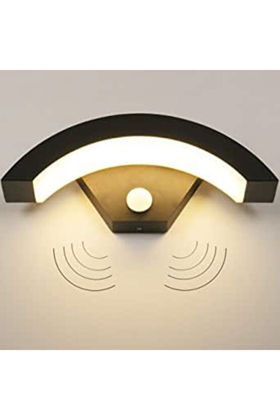 Elektrikle Çalışır, Sensörlü 24 Watt İç ve Dış Mekan Led Duvar Aplik 3000K G. Işığı Led Armatür