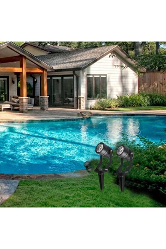 Alüminyum Gövde Gu10 Duy Kazıklı ve Duvar Konsollu Bahçe, Çiçek, Peyzaj, Ağaç Armatürü (Ampul Hariç)