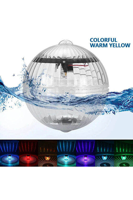 1 Adet Güneş Enerjisi İle Çalışır 4 Watt Solar RGB Havuz ve Çim Armatür, 4 Watt Solar RGB Top Aplik