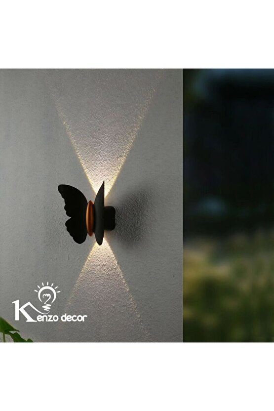 Elektrikle Çalışır, 6 Watt GÜN IŞIĞI Ledli Kelebek Duvar Aplik İç ve Dış Mekan IP65 Led Duvar Aplik