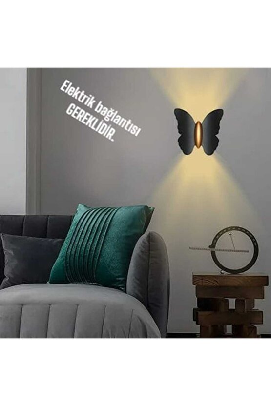 Elektrikle Çalışır, 6 Watt Amber Işık Ledli Kelebek Duvar Aplik İç ve Dış Mekan IP65 Led Duvar Aplik