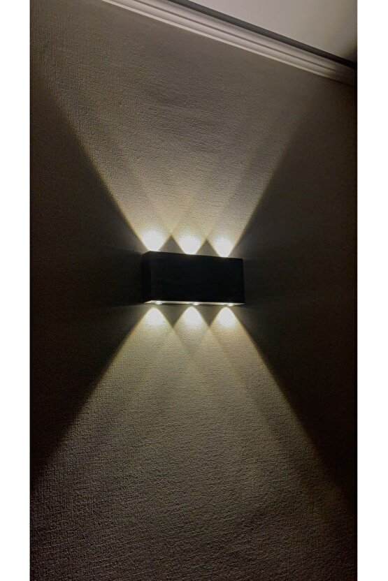 Elektrikle Çalışır, 12 Watt 3000 Kelvin Ledli, İç ve Dış Mekan Aplik, Yüksek Işık Güçlü Led Aplik